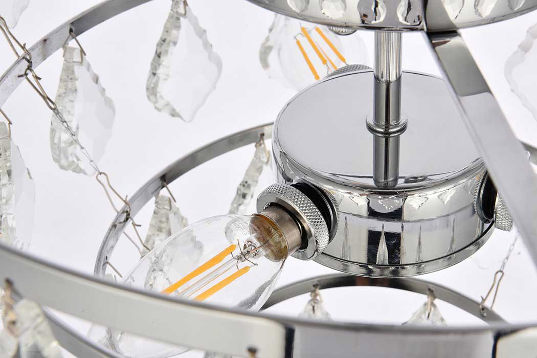 Elegant Flush Mount Light - Chrome, L 16" (1101F16C)
