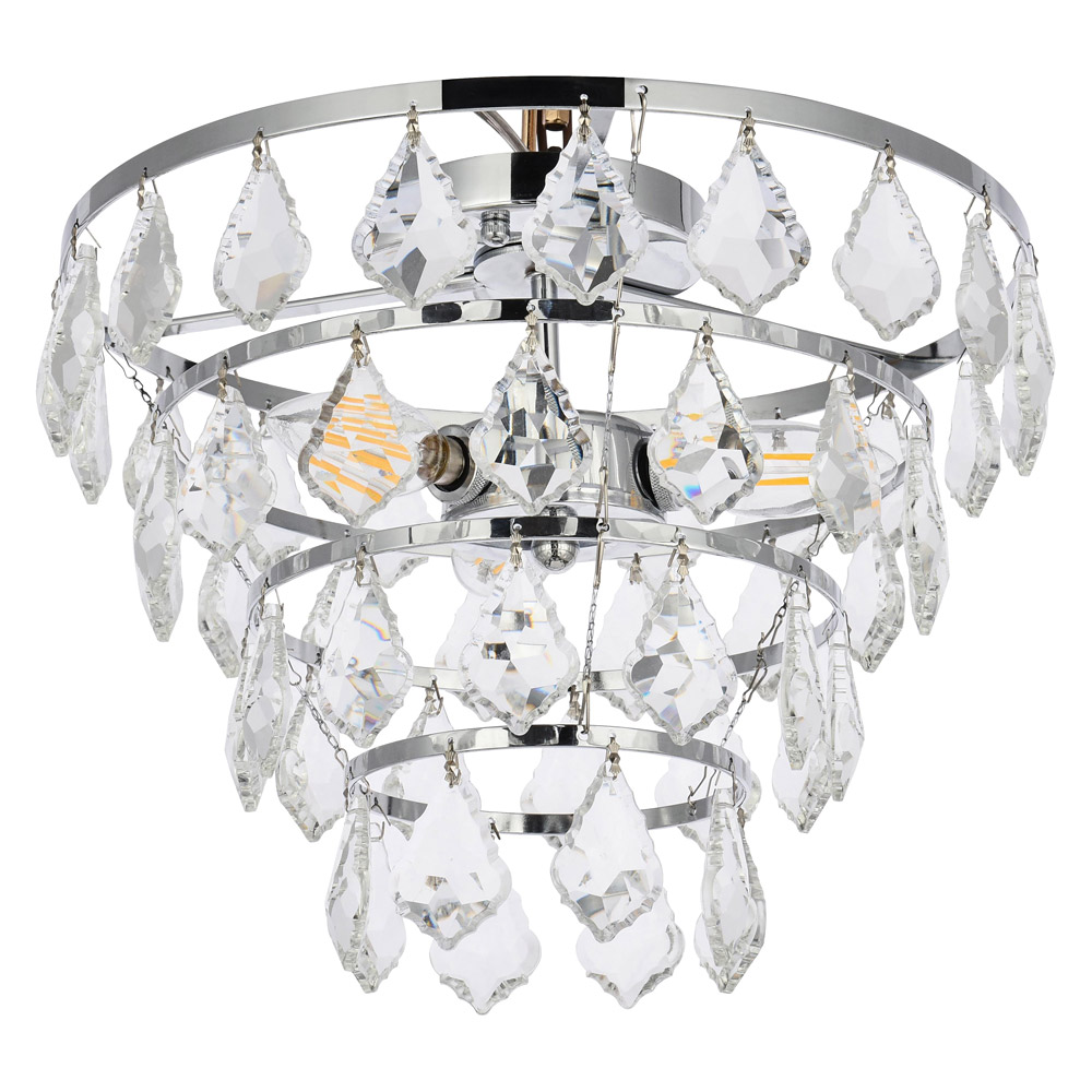 Elegant Flush Mount Light - Chrome, L 16" (1101F16C)