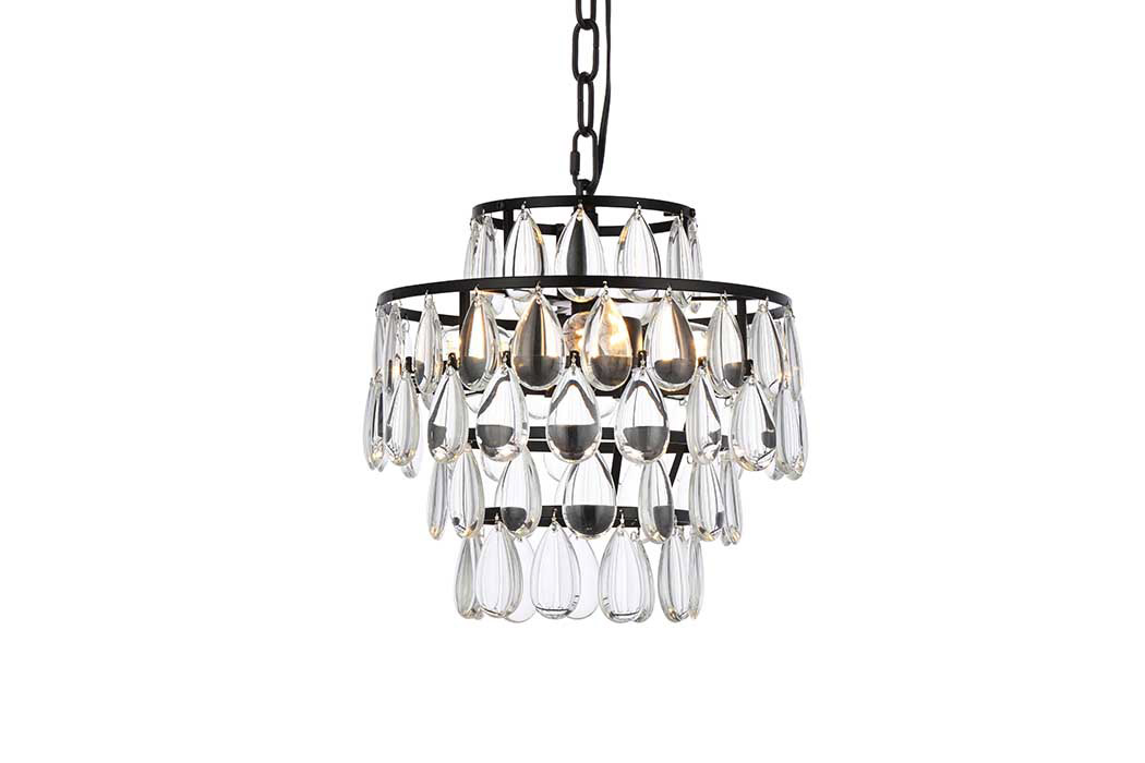 Elegant Pendant Light - Black, L 12" (1102D12BK)