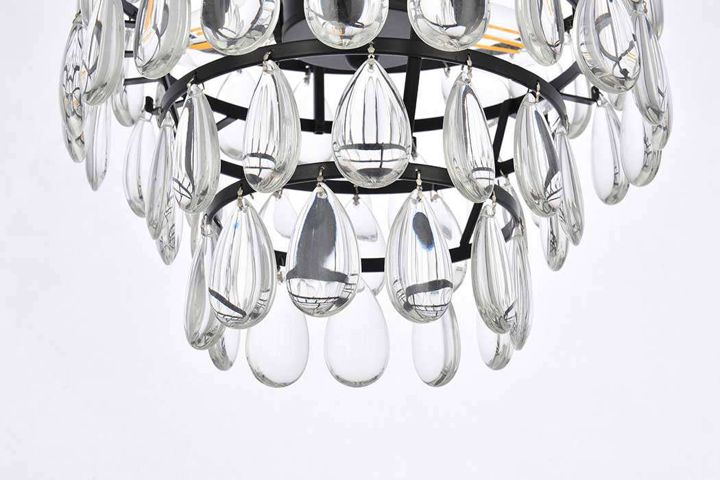 Elegant Pendant Light - Black, L 12" (1102D12BK)