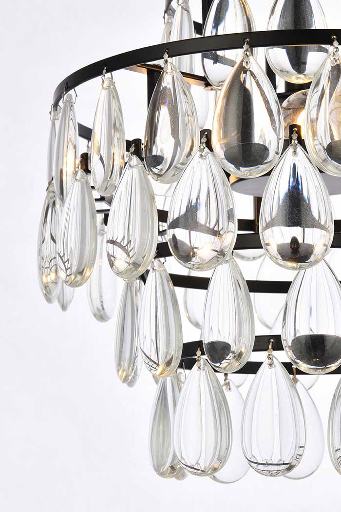 Elegant Pendant Light - Black, L 12" (1102D12BK)