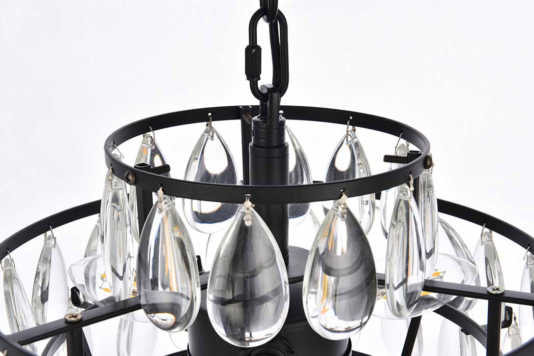 Elegant Pendant Light - Black, L 12" (1102D12BK)