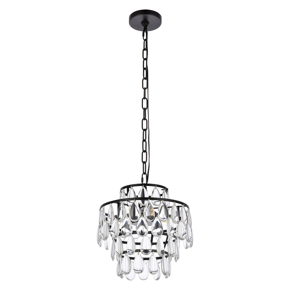 Elegant Pendant Light - Black, L 12" (1102D12BK)