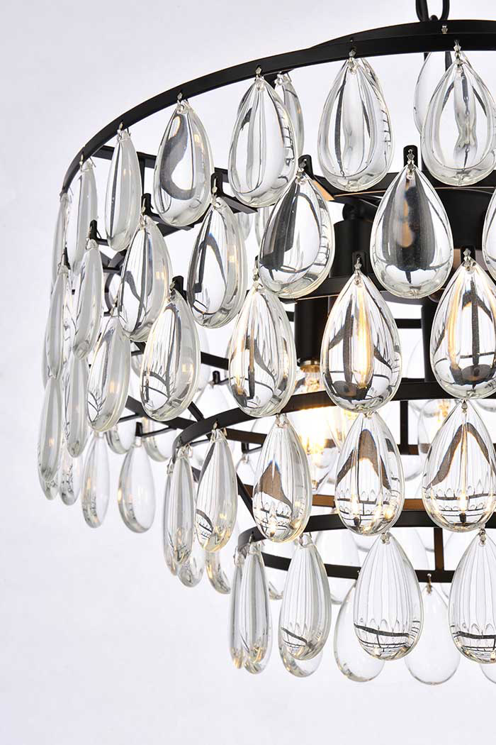 Elegant Pendant Light - Black, L 18" (1102D18BK)