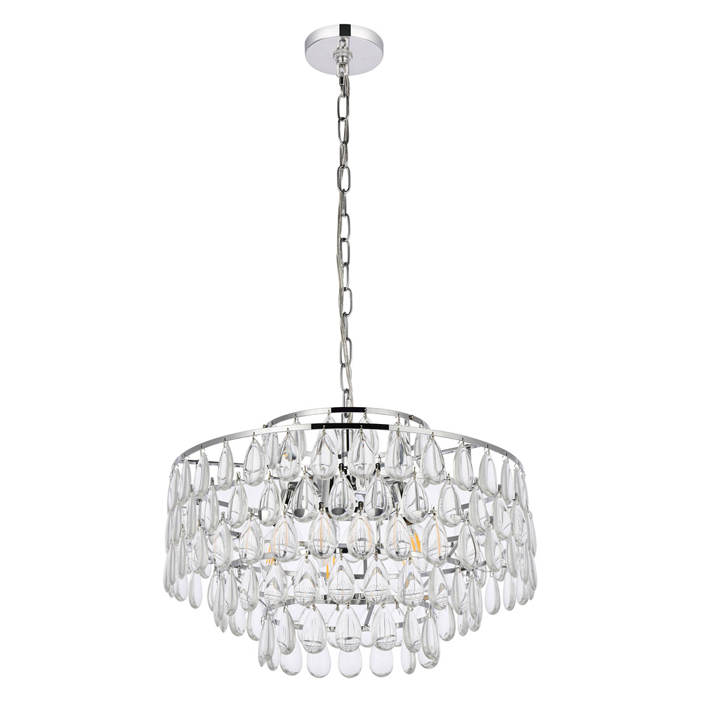 Elegant Pendant Light - Chrome, L 20" (1102D20C)