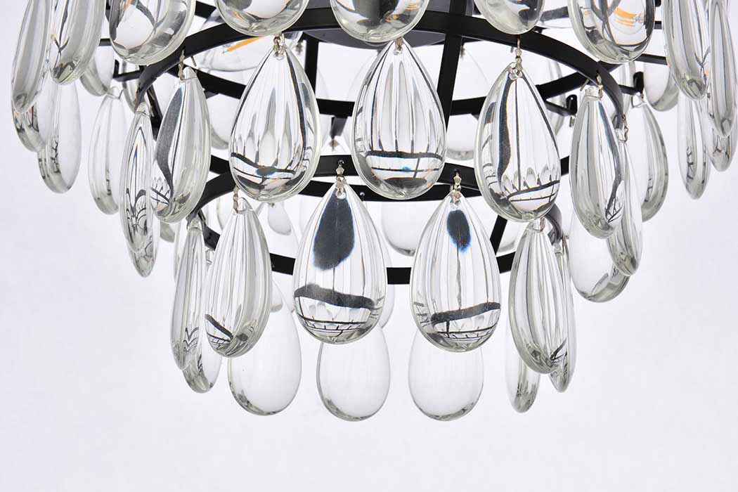 Elegant Flush Mount Light - Black, L 12" (1103F12BK)