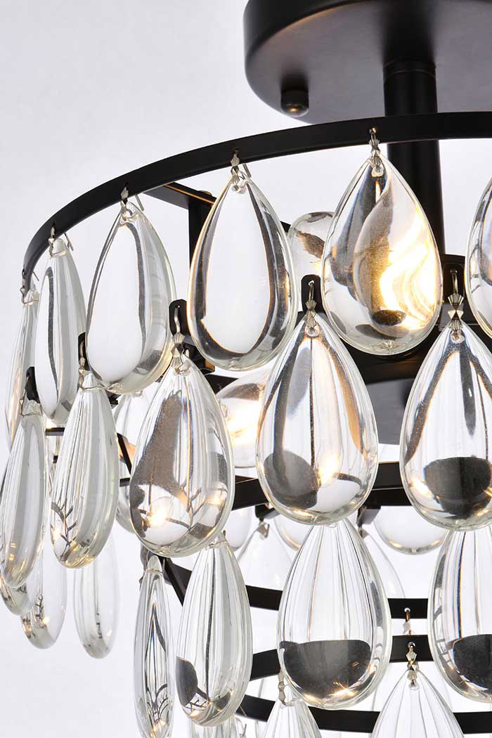 Elegant Flush Mount Light - Black, L 12" (1103F12BK)