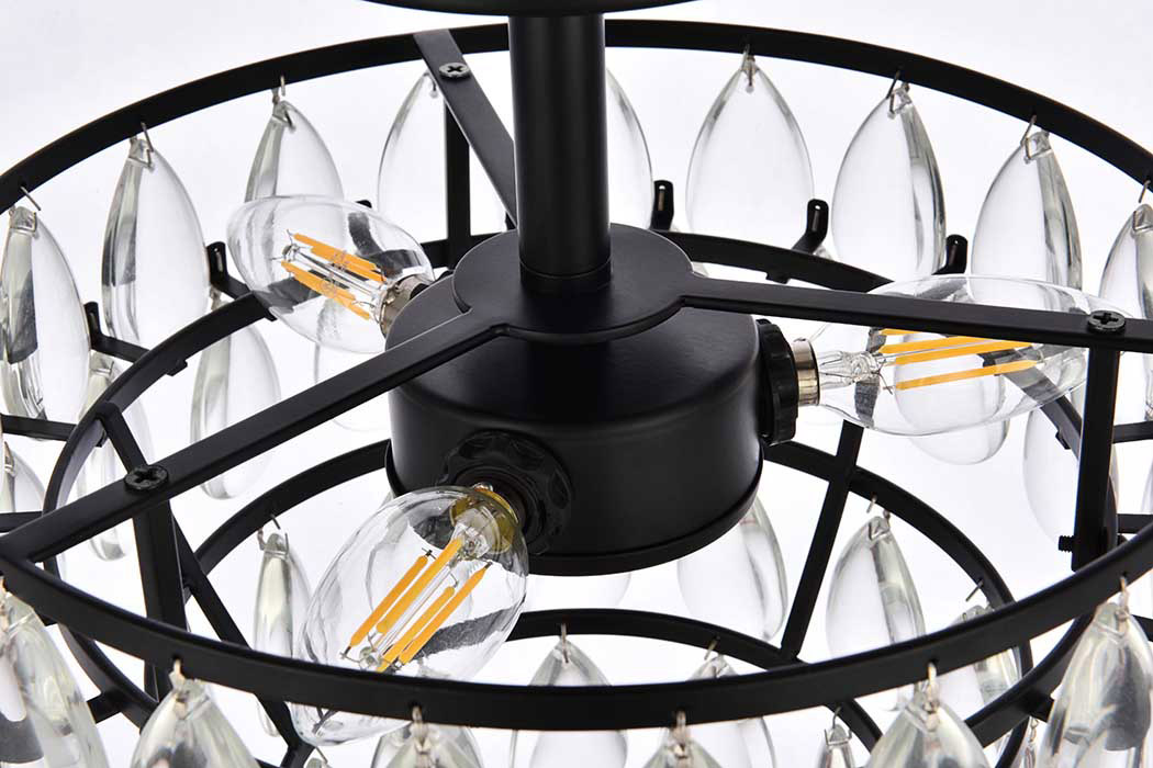 Elegant Flush Mount Light - Black, L 12" (1103F12BK)