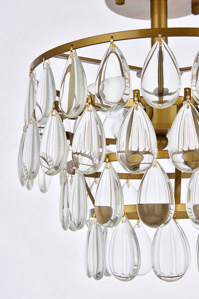 Elegant Flush Mount Light - Brass, L 12" (1103F12BR)