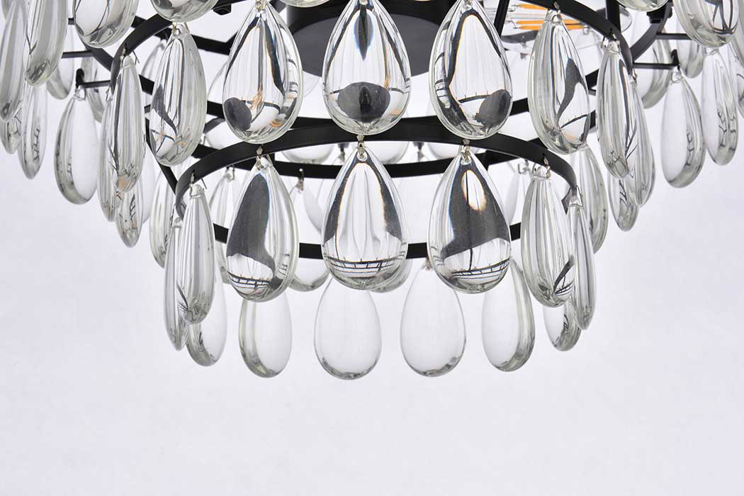 Elegant Flush Mount Light - Black, L 14" (1103F14BK)