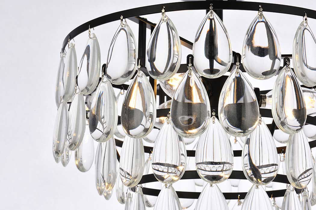Elegant Flush Mount Light - Black, L 14" (1103F14BK)