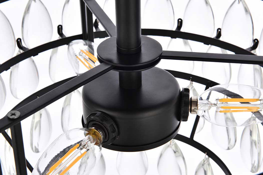Elegant Flush Mount Light - Black, L 14" (1103F14BK)