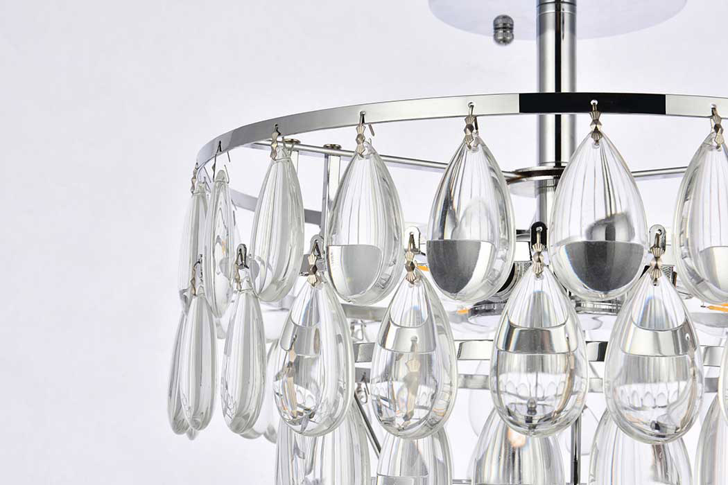 Elegant Flush Mount Light - Chrome, L 14" (1103F14C)