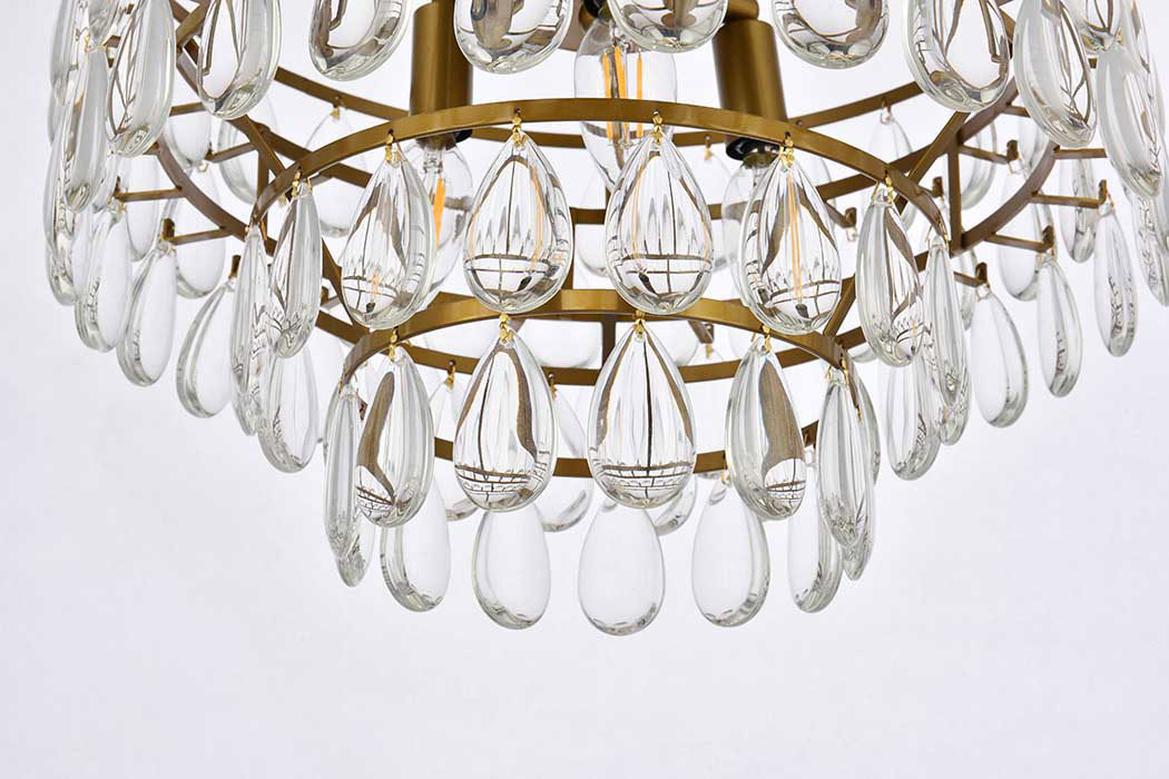 Elegant Flush Mount Light - Brass, L 16" (1103F16BR)