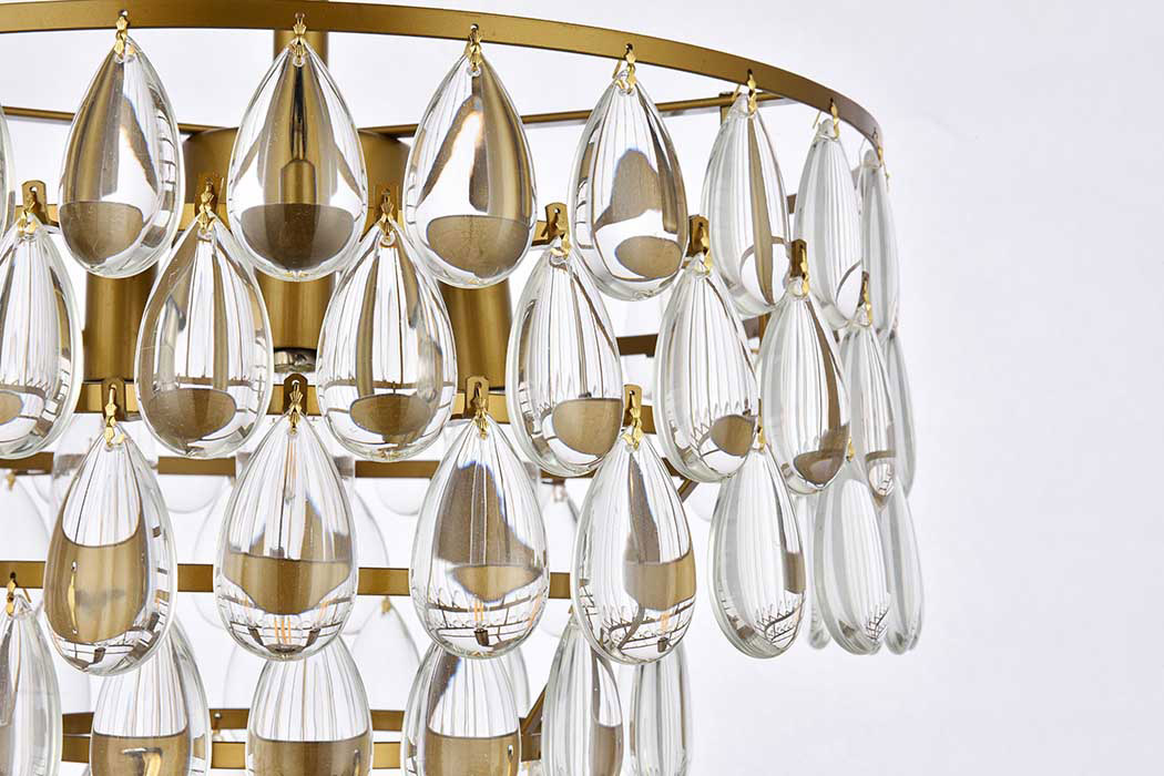 Elegant Flush Mount Light - Brass, L 16" (1103F16BR)