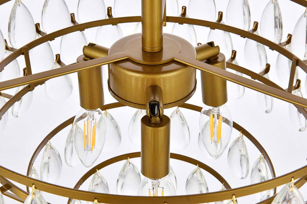 Elegant Flush Mount Light - Brass, L 16" (1103F16BR)