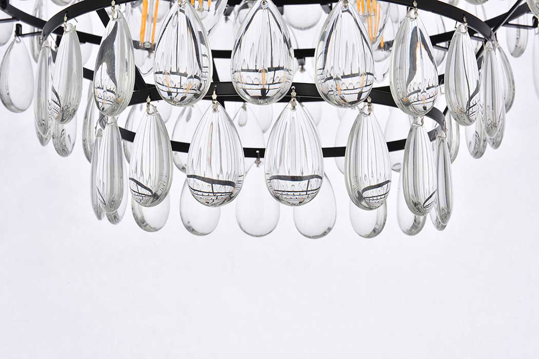 Elegant Flush Mount Light - Black, L 18" (1103F18BK)