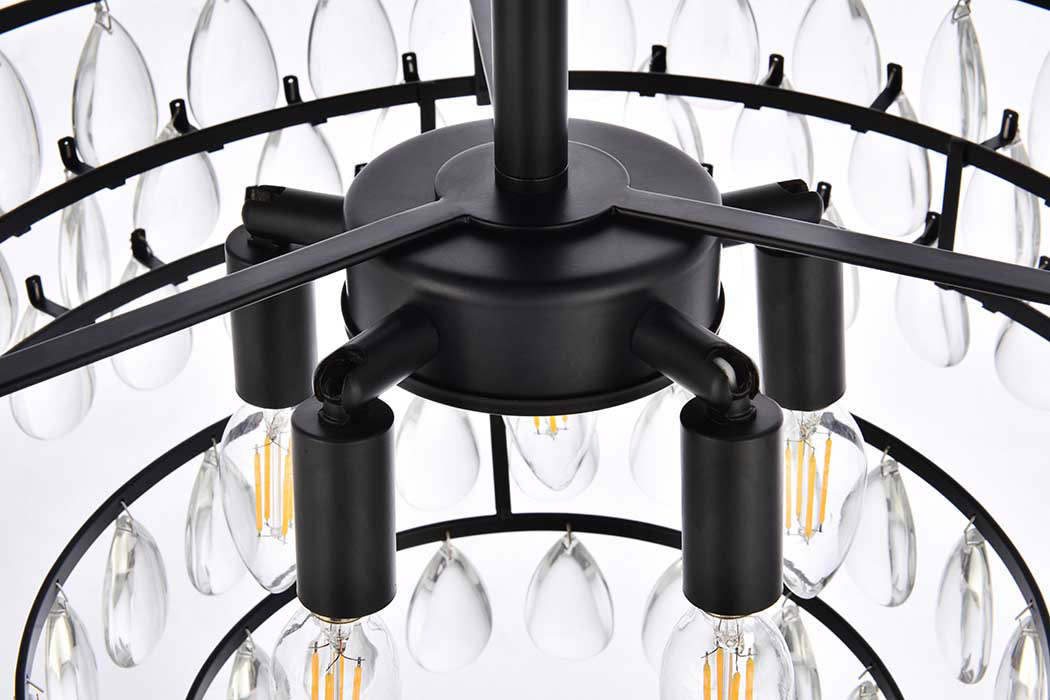 Elegant Flush Mount Light - Black, L 18" (1103F18BK)