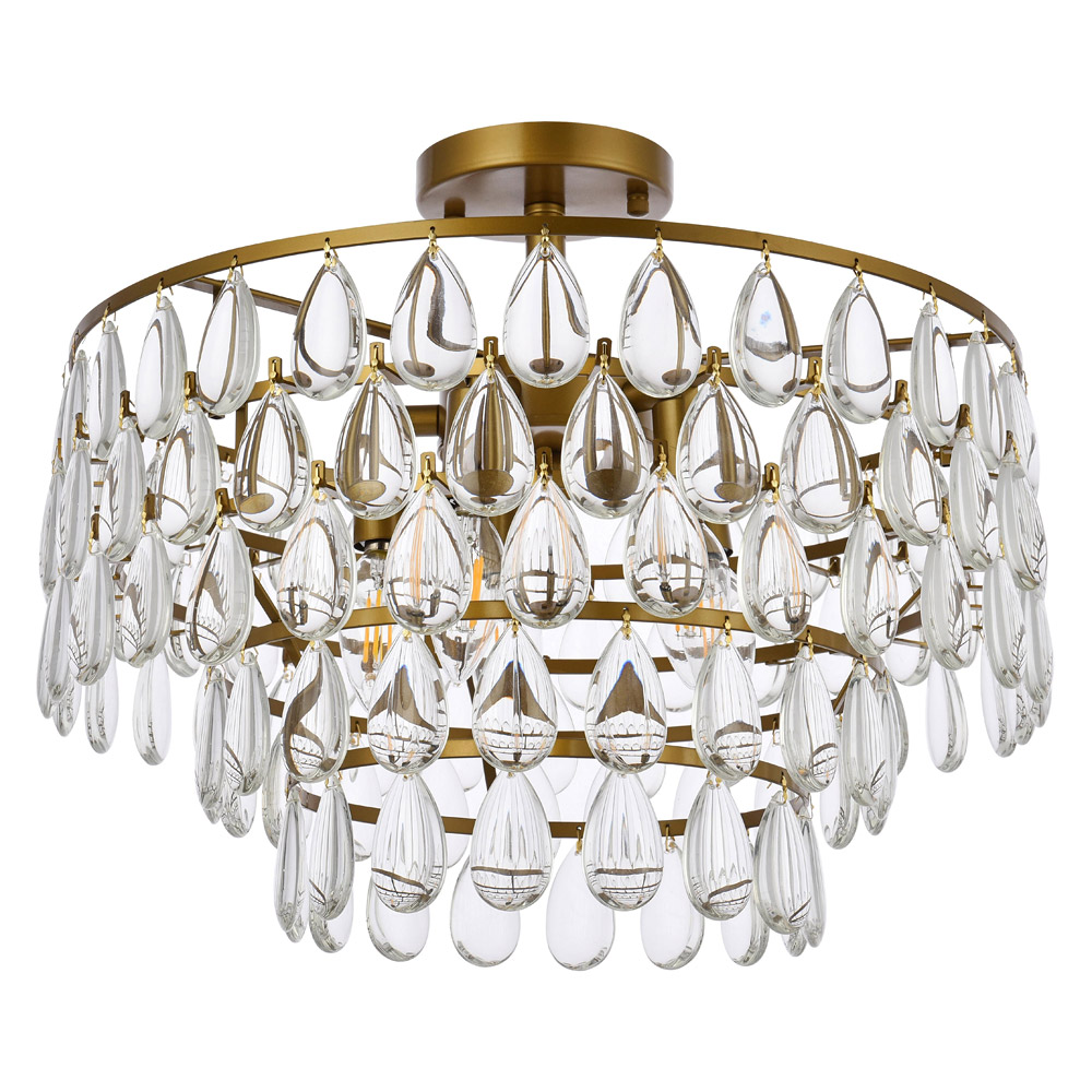 Elegant Flush Mount Light - Brass, L 18" (1103F18BR)