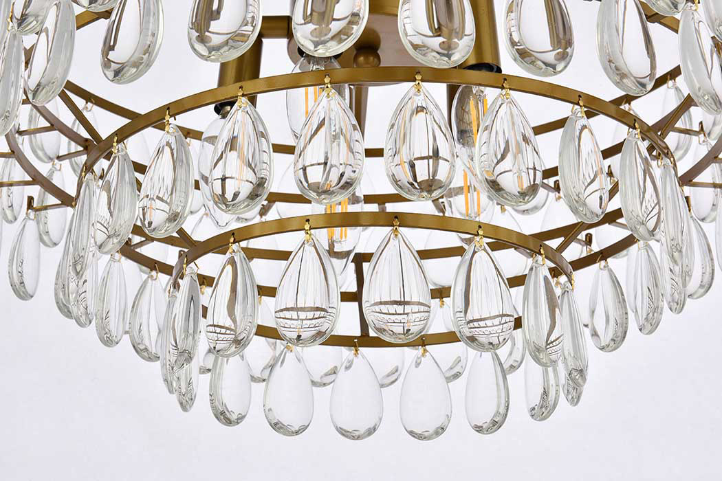 Elegant Flush Mount Light - Brass, L 20" (1103F20BR)
