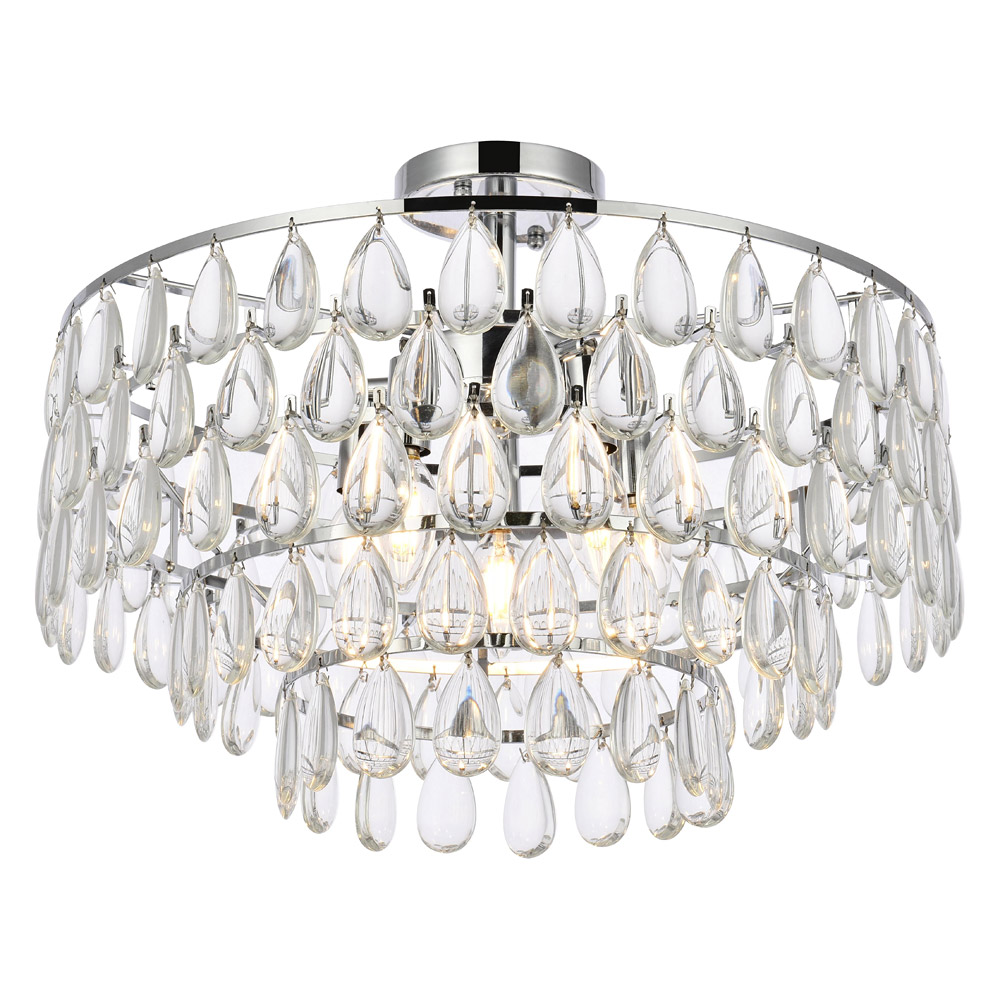 Elegant Flush Mount Light - Chrome, L 20" (1103F20C)