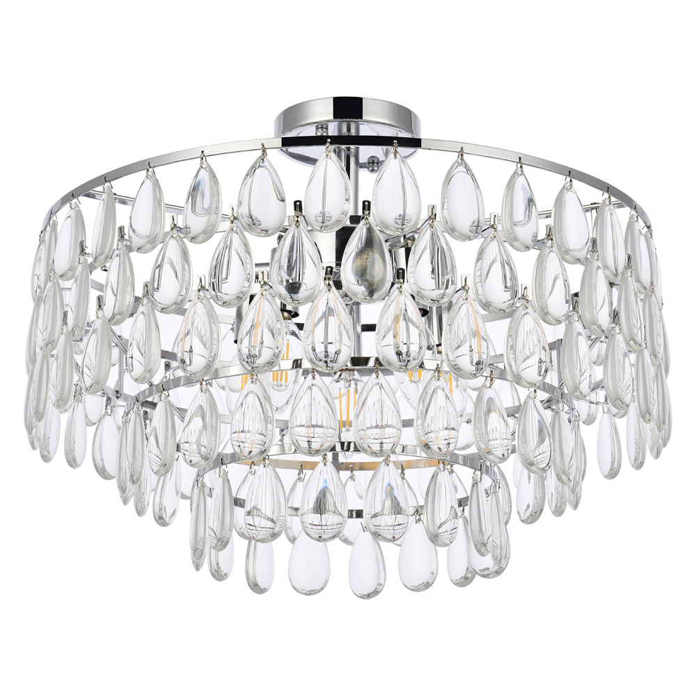 Elegant Flush Mount Light - Chrome, L 20" (1103F20C)