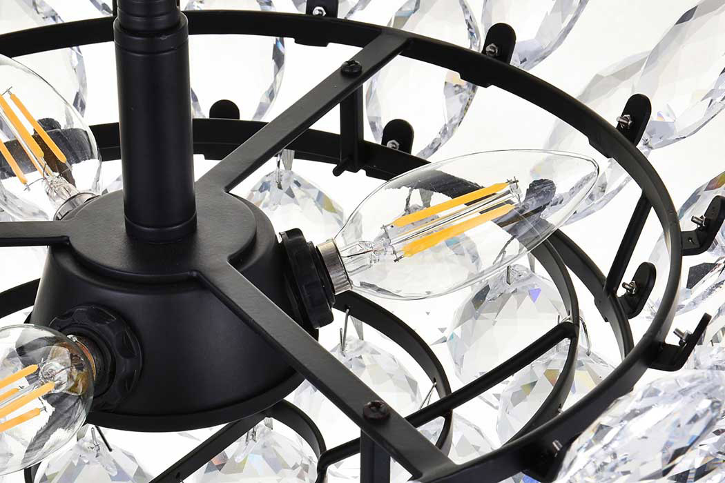 Elegant Pendant Light - Black, L 14" (1104D14BK)