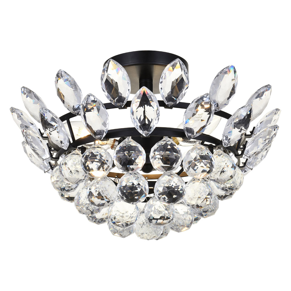 Elegant Flush Mount Light - Black, L 14" (1105F14BK)
