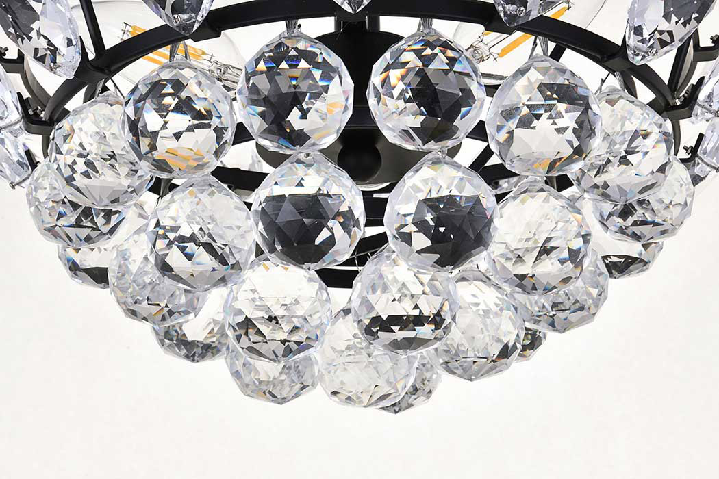 Elegant Flush Mount Light - Black, L 14" (1105F14BK)