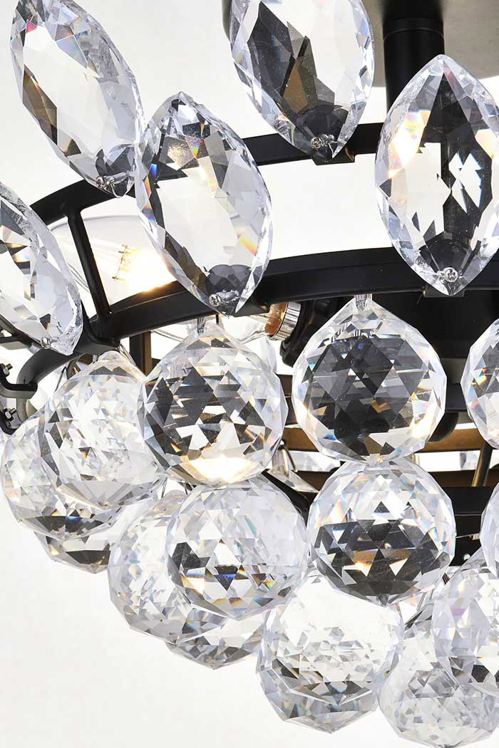Elegant Flush Mount Light - Black, L 14" (1105F14BK)