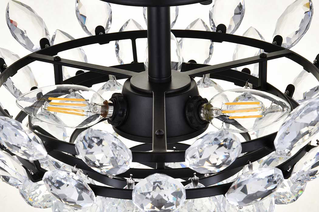 Elegant Flush Mount Light - Black, L 14" (1105F14BK)