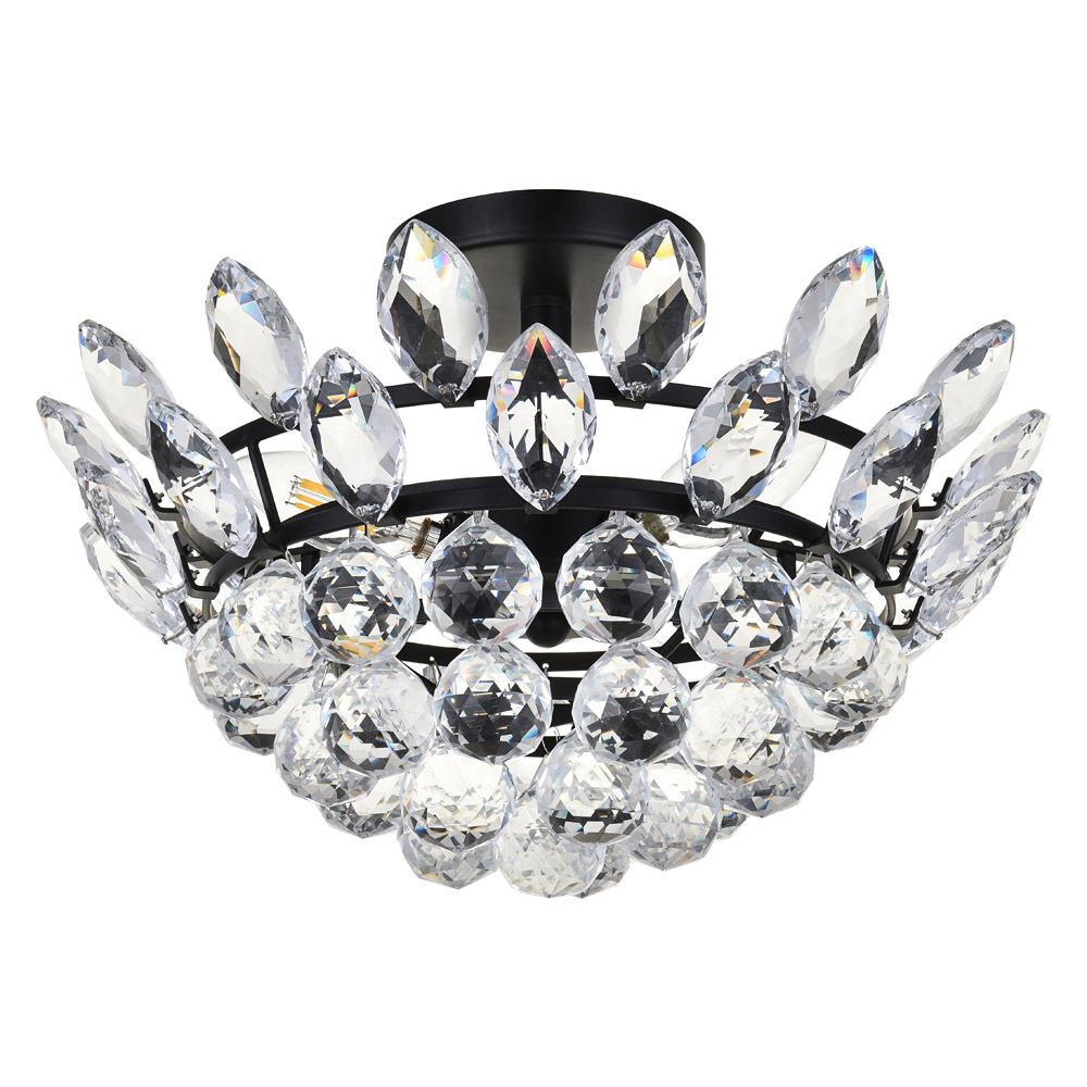 Elegant Flush Mount Light - Black, L 14" (1105F14BK)
