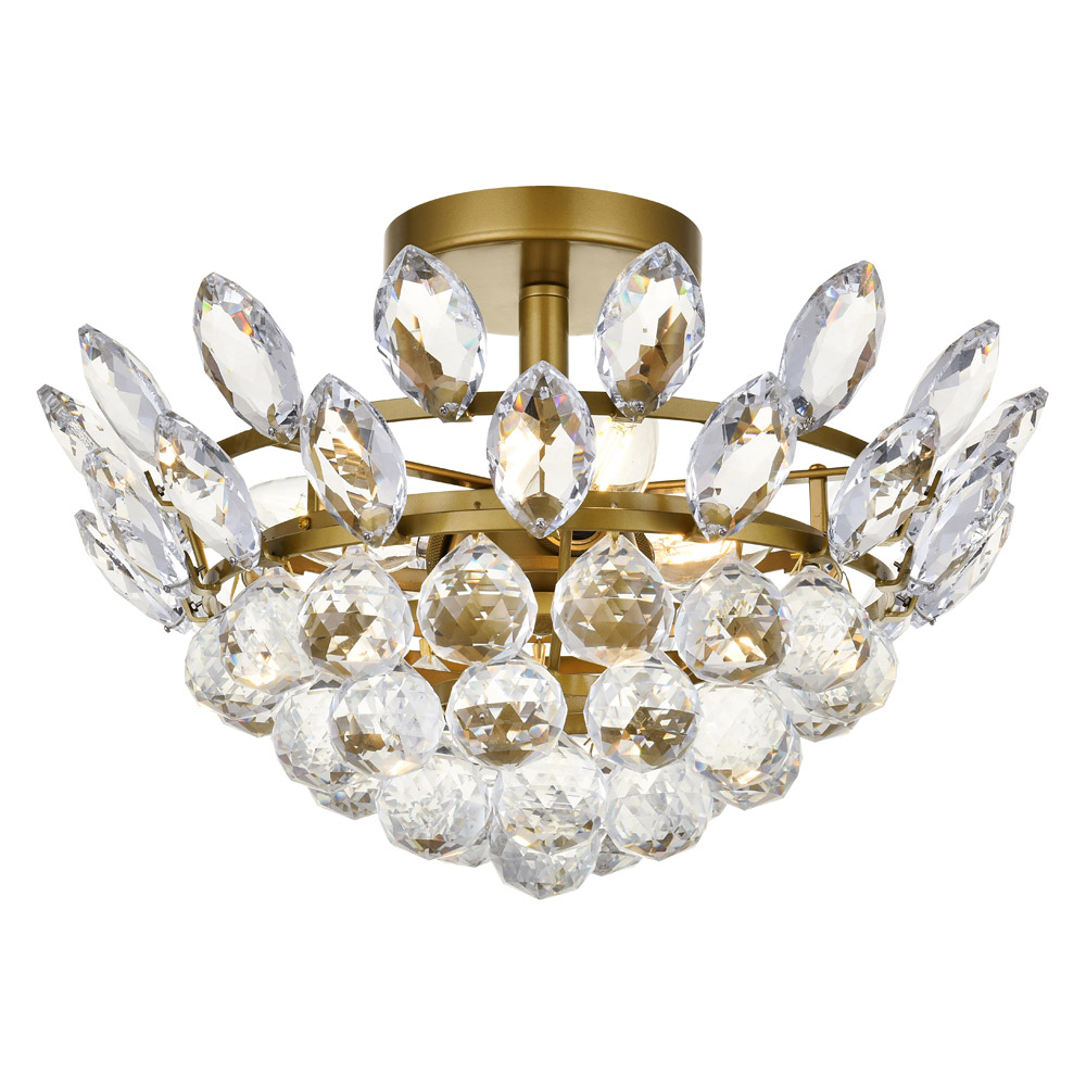 Elegant Flush Mount Light - Brass, L 14" (1105F14BR)