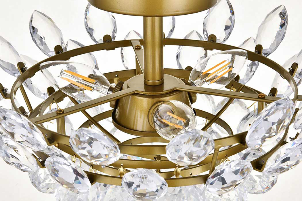 Elegant Flush Mount Light - Brass, L 14" (1105F14BR)