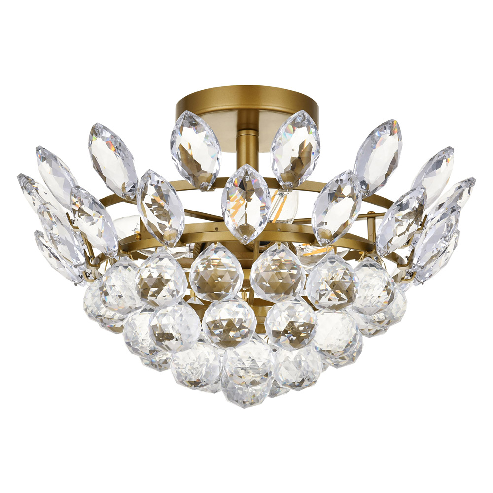 Elegant Flush Mount Light - Brass, L 14" (1105F14BR)
