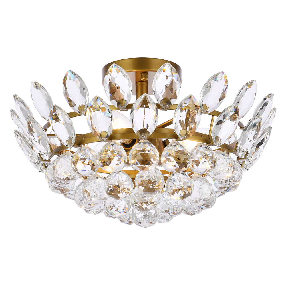 Elegant Flush Mount Light - Brass, L 16" (1105F16BR)