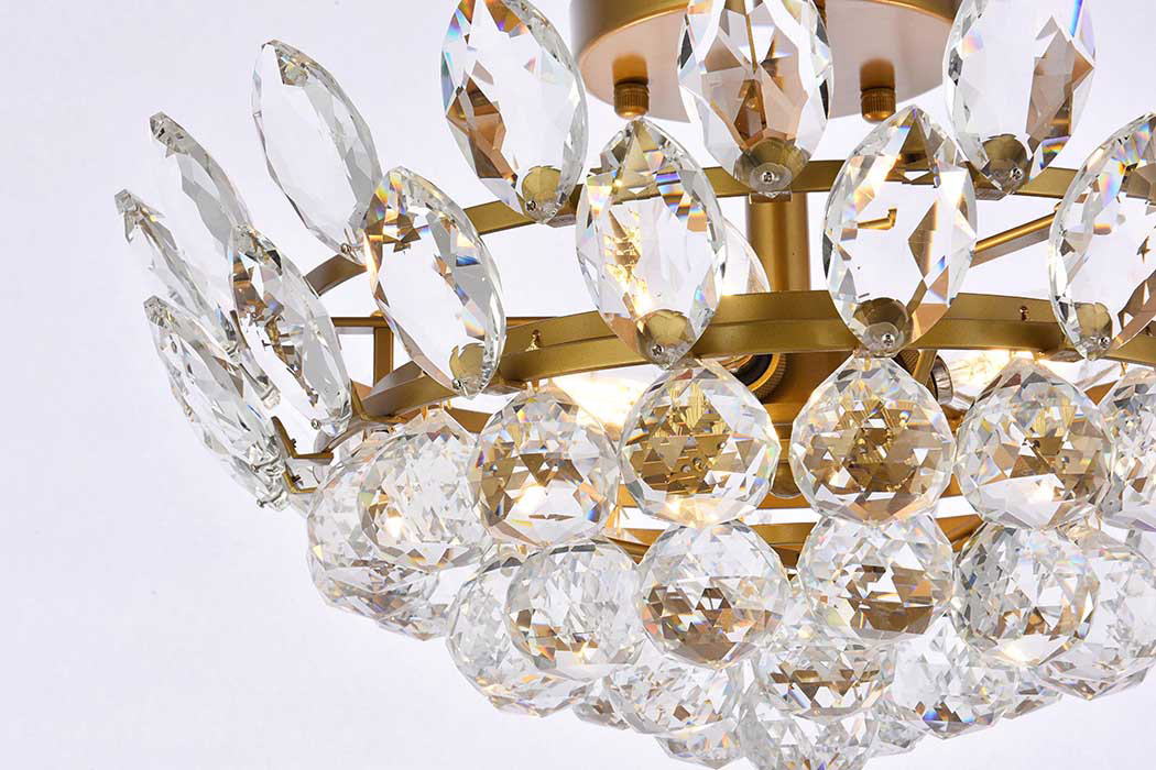 Elegant Flush Mount Light - Brass, L 16" (1105F16BR)