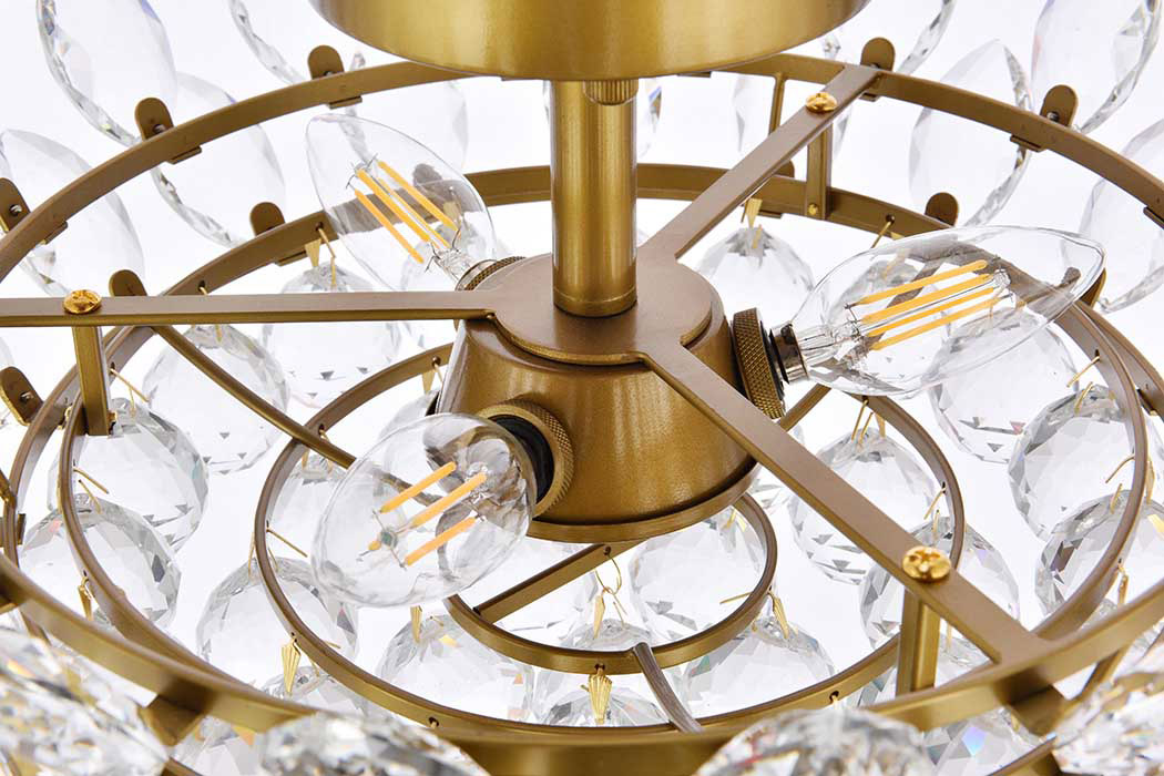 Elegant Flush Mount Light - Brass, L 16" (1105F16BR)
