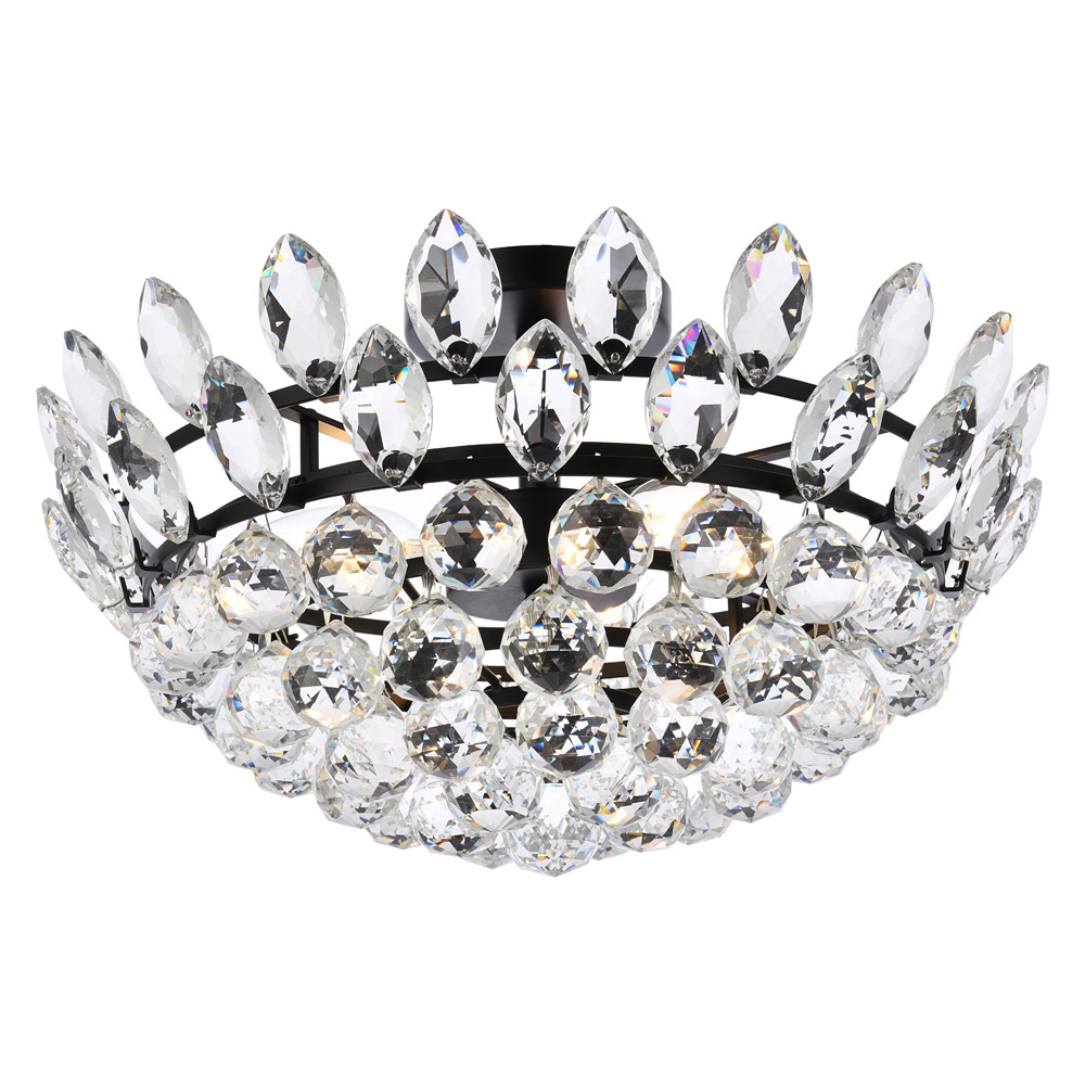 Elegant Flush Mount Light - Black, L 18" (1105F18BK)
