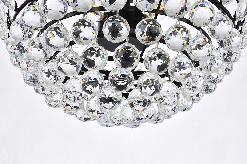 Elegant Flush Mount Light - Black, L 18" (1105F18BK)