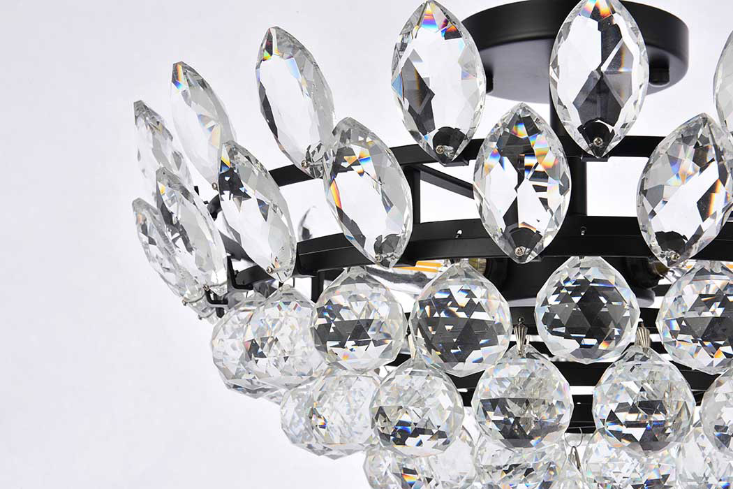 Elegant Flush Mount Light - Black, L 18" (1105F18BK)