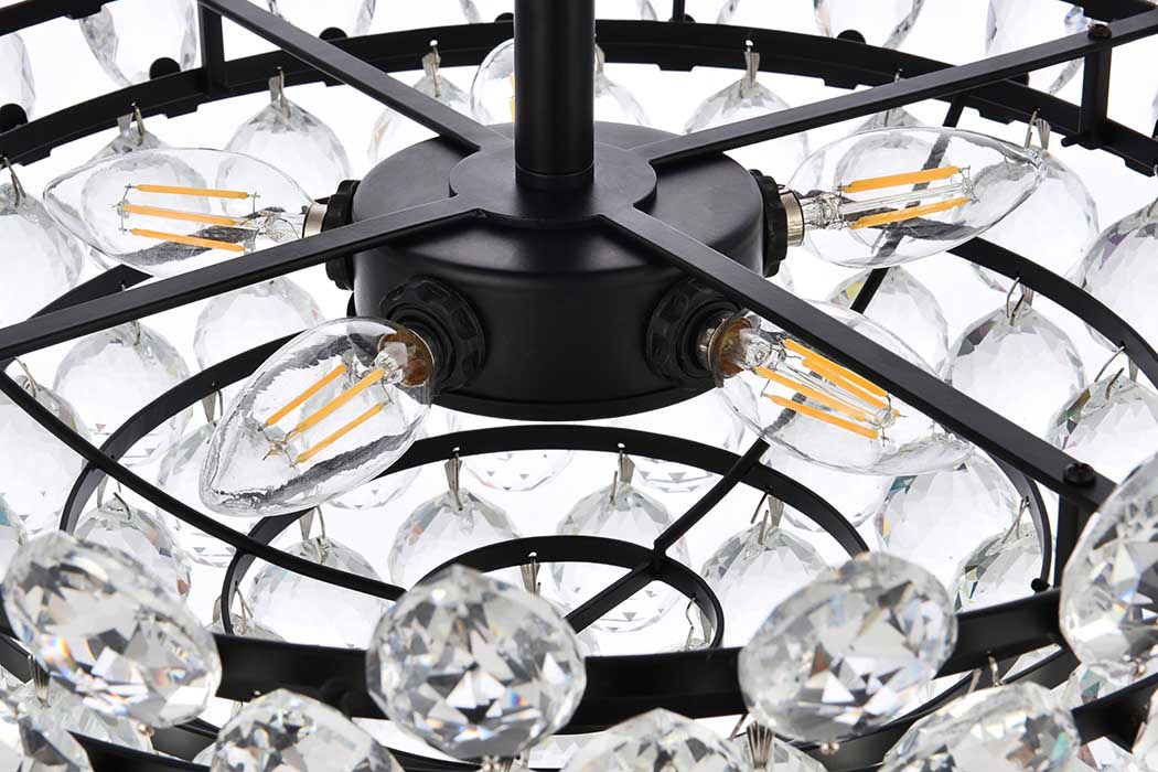 Elegant Flush Mount Light - Black, L 18" (1105F18BK)