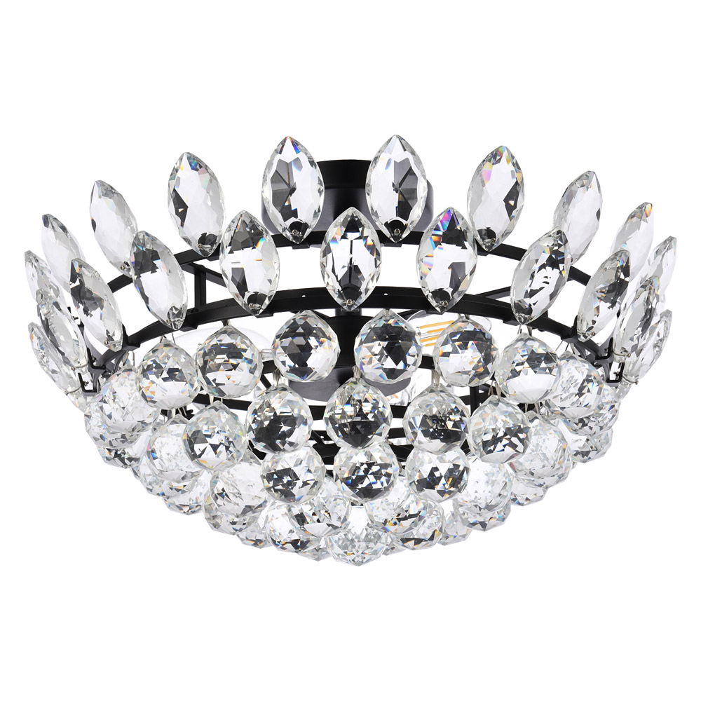 Elegant Flush Mount Light - Black, L 18" (1105F18BK)