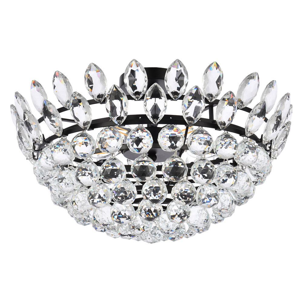Elegant Flush Mount Light - Black, L 20" (1105F20BK)