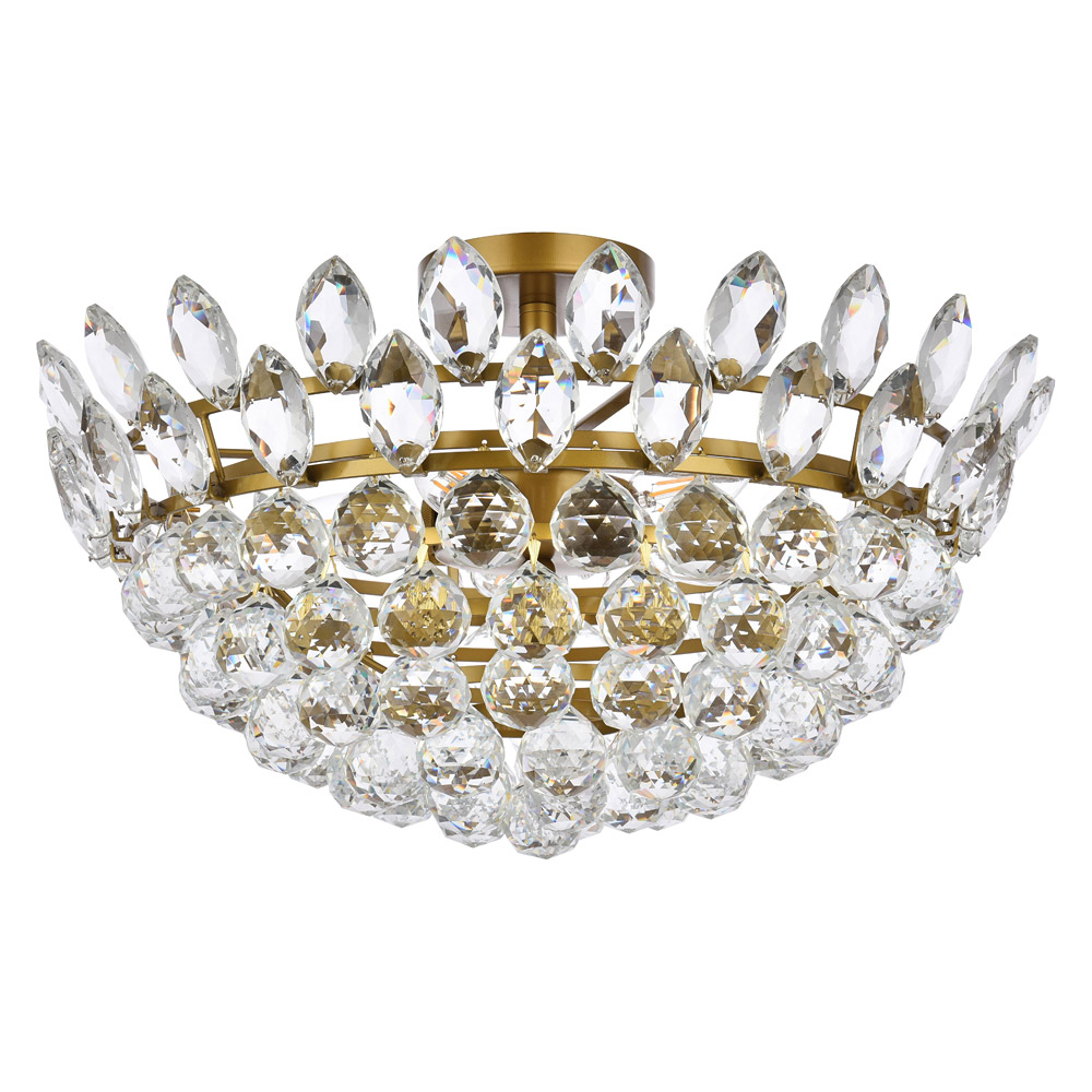 Elegant Flush Mount Light - Brass, L 20" (1105F20BR)