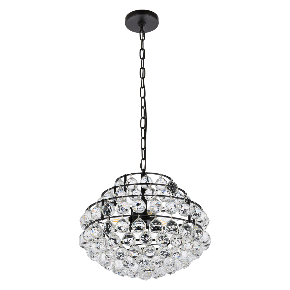 Elegant Pendant Light - Black, L 16" (1106D16BK)