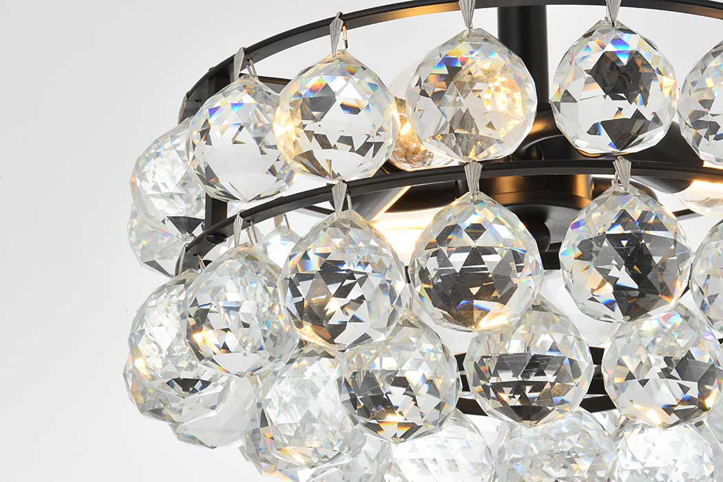 Elegant Flush Mount Light - Black, L 12" (1107F12BK)