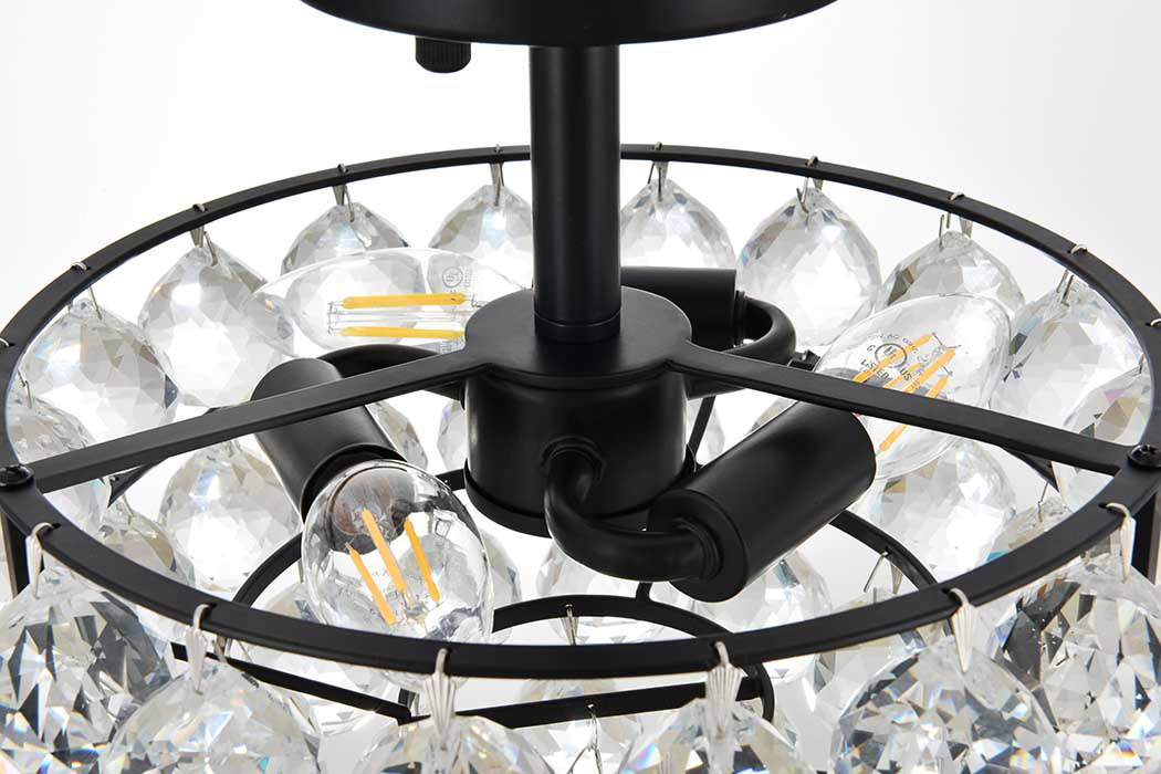 Elegant Flush Mount Light - Black, L 12" (1107F12BK)