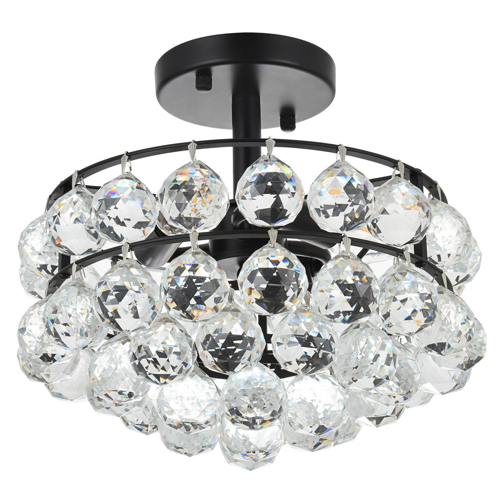 Elegant Flush Mount Light - Black, L 12" (1107F12BK)