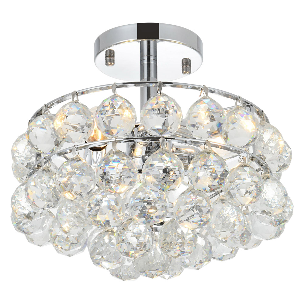 Elegant Flush Mount Light - Chrome, L 12" (1107F12C)